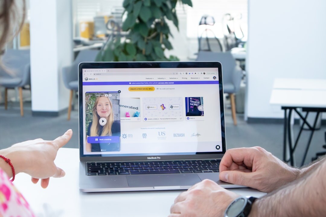 Online video conference meeting on laptop